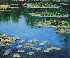 Learn how to paint realistic water lily in this real time oil painting class. Water Lilies Harmony In Blue 1917 By Claude Monet