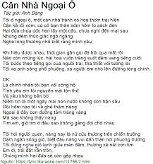 Top 6 bài hát về tết hay nhất. Lá»i Bai Hat CÄƒn Nha Ngoáº¡i O Anh Báº±ng Co Nháº¡c Nghe Co Karaoke
