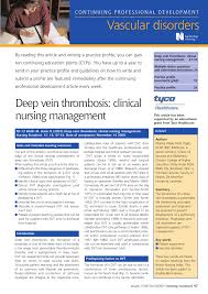 Pdf Deep Vein Thrombosis Clinical Nursing Management