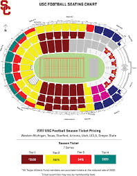 usc football seating chart usc trojans football 12 season