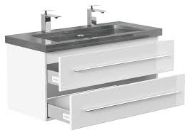 Vasque 100 cm 2 robinets. Meuble Sdb Damo Blanc Brillant Avec Double Vasque En Granit G654 100cm Meuble Salle De Bain Double Vasque Meuble Salle De Bain Emotion 24 Fr