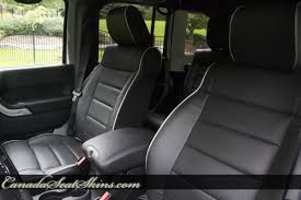 Black And White Jeep Wrangler Seat Covers Jeep Wrangler Black Leather Package With Silver Piping Canadaseatskins Com Leather Jeep Jeep Interiors Jeep Wrangler Jeep Liberty