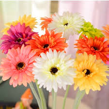 White gerbera daisies and white carnations, create a some flowers may be substituted with the freshest blooms that are locally available. Big Size Artificial Gerbera Daisy Silk Flowers For Diy Scrapbooking Wedding Decoration Silk Flowers Flowers Fordaisy Silk Flowers Aliexpress