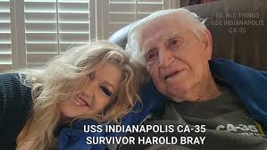 USS Indianapolis CA-35 Survivor Harold Bray sends a "HELLO" to everyone and  wants you to know he's doing well. He was visited at his home two days ago  by Honorary Survivor Kim