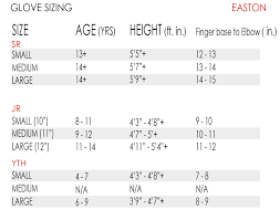 Hockey Glove Sizing Chart