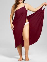 Gamiss Women Beach Wrap Dress Sexy V Neck Loose Backless Beach Dress Plus Size Spaghetti Strap Slit Female Vestidos