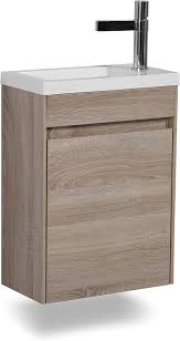 For large bathrooms, typical vanities range from 48 inches to 60 inches wide. Buy 16 Small Bathroom Vanity With Sink Combo Tona Modern Design Wall Mounted Vanity Set With Single Door Invisible Handle Bathroom Sink Cabinet Set For Small Space Oak Faucet Drain Not Included