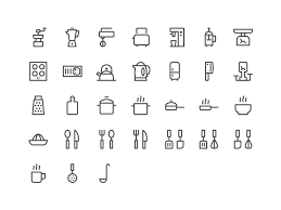 One click generating html codes and copy and paste into your website. Kitchen Icons By Andrejs Kirma