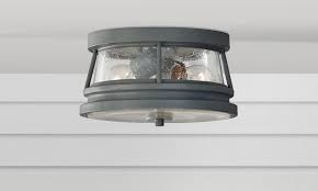2 Light Outdoor Flush Mount Ol8113stc Salt Box Lighting