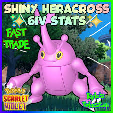 6IV ✨ SHINY ✨ HERACROSS POKEMON SCARLET AND VIOLET EV'D BATTLE READY OR  NONSHINY