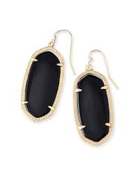 Elle Gold Drop Earrings In Black Kendra Scott