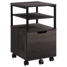 Riverbay Furniture Six Drawer Wood Rolling Storage Cart in Gray