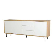 79cm Hohes Sideboard 3 Turig 3 Schubladen In Weiss Eiche Xando I Sideboard Weiss Hochglanz Sideboard Hohes Sideboard