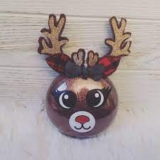 Glitter Reindeer Ornament Christmas Ornament Crafts Christmas Ornaments To Make Disney Christmas Decorations