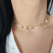 Star Choker Celestial Jewelry Gold Star Necklace Dainty Etsy Star Necklace Gold Gold Choker Necklace Choker Necklace Designs