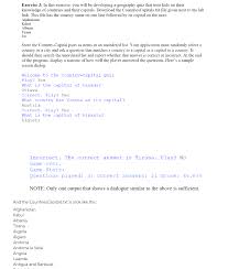 There are many ways to use these questions to play a game of trivia with the kids (or adults). Solved Exercise 3 In This Exercise You Will Be Developing Chegg Com