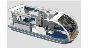 Denn die kombi, der viel fantasie zugrunde liegt, ist jetzt überraschend bei tchibo im „angebot. Caravanboat Depature One Schwimmender Wohnwagen Caravaning Wohnwagen Hausboot Caravan