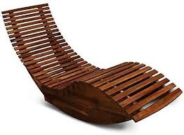 Amazon Com Cucunu Sun Lounger Rocking Wooden Chaise Lounge Outdoor Deck Pool Garden Chair Sauna Rocking B In 2020 Sun Lounger Wooden Patio Chairs Garden Rocking Chair