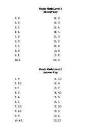 Answer key ws 1 answer key ws 2 answer key ws 3. Music Math Levels 1 2 Music Math Music Theory Worksheets Music Class Worksheets