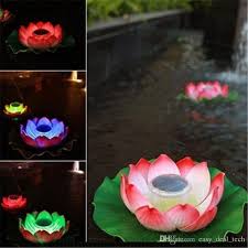 Floating flowers on the reflecting pool for a summer wedding. Solar Power Led Lotus Light Flower Lamp Floating Pond Garden Pool Nightlight Garden Outdoors Water Features Ponds