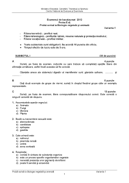 Subiecte Variante Si Rezolvari Pentru Examene Nationale 2020 Subiecte Biologie Bacalaureat 2012