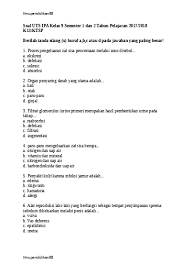 Dipersilahkan untuk didownload dan dikreasikan bentuk soalnya. Soal Uts Ipa Kelas 9 Sm1 2