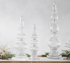 Clear Glass Finials Glass Finial Pottery Barn Christmas Decor Clear Glass