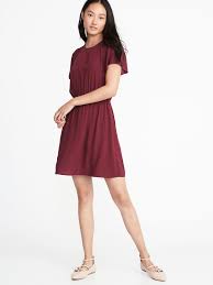 Waist Defined Smocked Yoke Dress For Women Old Navy Womens Dresses Dresses Short Sleeve Dresses