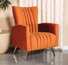 Belinda rust orange velvet pompom throw. Jade Rust Velvet Accent Chair