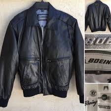 Boeing Mcdonnell Douglas Black Leather Bomber Jacket Size M Ebay Black Leather Bomber Jacket Leather Bomber Jacket Jackets