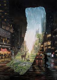 When a digital picture's size is increased, its quality can be adversely affected and this may cause it to become. Painted Landscape Surrealism Imagines A Greener Future For Us All