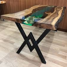 Table Epoxy Resin Table Walnut Tree Table Resin Table Unique Table Kitchen Living Room Office Resin Furniture Resin Table Wood Table Design
