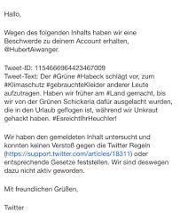 «wir wollen nicht nur schwarzmalen» Hubert Aiwanger Sur Twitter Soso Da Haben Also Habeck Fans Beschwerde Gegen Meinen Tweet Zur Scheinheiligkeit Der Grunenschickeria Eingelegt Passt Wohl Nicht Wenn Der Schleiergeluftet Wird Ihr Wollt Doch Immer Transparenz