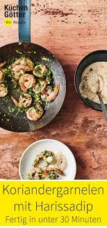 Herrliches Soulfood Zum Feierabend Garnelen Mit Knoblauch Und Harissa Dip Koriander Garnelen Fisch Essen Gutes Essen