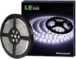 Le 12v D Strip Light Flexible Waterproof Smd 2835 16 4ft Tape Light For Christmas Home Kitchen And More Daylight White