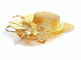 Antique Ladies Hat Pins Gold Hat Brooch Vintage Hat Pin Gold Mesh Hat Ladies Hat Pin Gold Hats Hat Brooch Hats Vintage