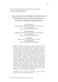 Listening comprehension worksheets and online activities. Pdf Assessing The Relationship And Prediction Of Manifold Facets Of Analytic Relations To Academic Reading Comprehension
