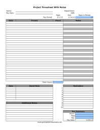 Timesheet With Project Notes Printable Time Sheet Project Planner Printable Daily Planner Pages Print Planner