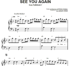 Single for voice, piano accompaniment and guitar (chords only). Charlie Puth See You Again Easy Free Sheet Music Pdf For Piano The Piano Notes