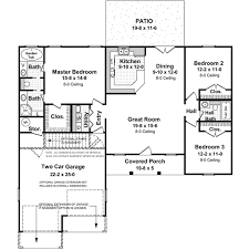 Country Style House Plans 1400 Square Foot Home 1 Story 3 Bedroom And 2 3 Bath 2 Garage Stalls By Mo Ranch House Plans Ranch Style House Plans House Plans
