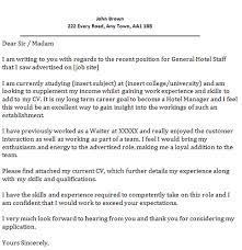 General Hotel Job Cover Letter Example Icover Org Uk