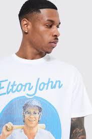 Oversized Tshirt Tee Shirt Elton John Elton John License Oversized Band  T-shirt Boohoo