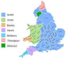 Most Common Surnames In England Wales From The 1881 British Isles Map Map Historical Maps