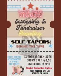 We are having a screening and fundraiser event for SELF TAPERS, a short I  did, created by Michael Collins and Daesha Lynn Sunday March 30th. Check  the flier for all the details. #