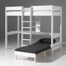 Lit escamotable 1 personne cubed+. Lit Enfant Sureleve Blanc Avec Bureau Et Couchette En Plus