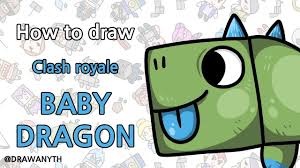 How To Draw Baby Dragon Clash Royale Youtube
