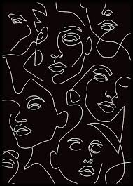 One Line Draw Background Line Art Poster Art Art Wallpaper