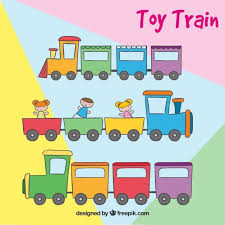 Set Of Colored Toy Trains Toy Train Train Vector Free