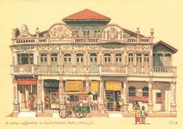 Coffee Shop In Kuala Kangsar Perak Malaysia Colonial Architecture Postcard Malaysia