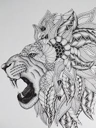Zentangle Lion Art Print Animal Mandala Illustration Etsy Pen Art Drawings Lion Art Zentangle Animals Art